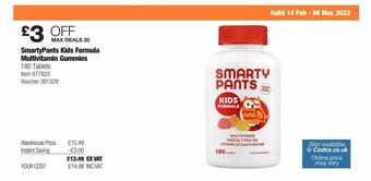Costco Smartypants Kids Formula Multivitamin Gummies offer