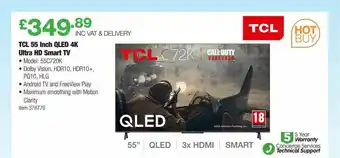 Costco Tcl 55 Inch Qled 4k Ultra Hd Smart Tv offer