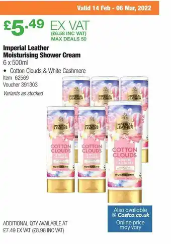 Costco Imperial Leather Moisturising Shower Cream offer