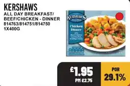 Bestway Kershaws chicken dinner offer