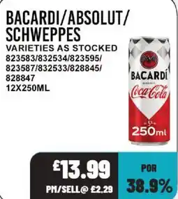 Bestway Bacardi coca cola offer