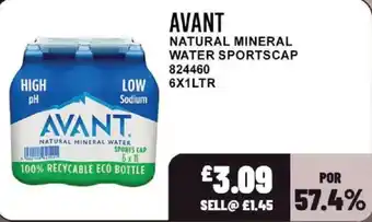 Avant natural mineral water sportscap