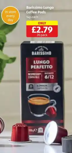 Aldi Barissimo lungo coffee pods offer