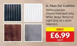 Aldi Faux Fur Cushion offer