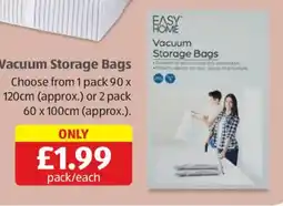 Aldi Easy Home Vacuum Storage Bags offer