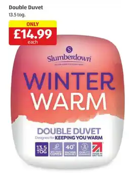 Aldi Slumberdown winter warm double duvet offer