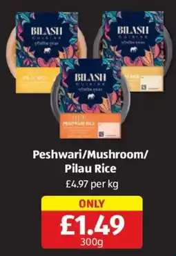 Aldi Bilash Peshwari/Mushroom/Pilau Rice offer