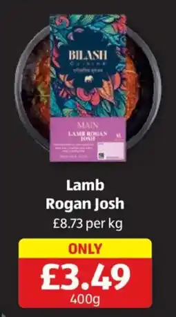 Aldi Bilash lamb rogan josh offer