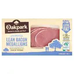 Iceland Oakpark 6 Unsmoked Lean Bacon Medallions 170g offer