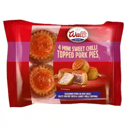 Iceland Wall's 4 Mini Sweet Chilli Topped Pork Pies 200g offer