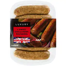 Iceland Iceland Luxury 6 Sweet Chilli Pork Sausages 300g offer