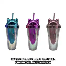Iceland Cat Ear Lidded Cup With Straw 450ml offer