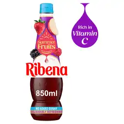 Iceland Ribena Summer Fruits Squash No added Sugar 850ml offer