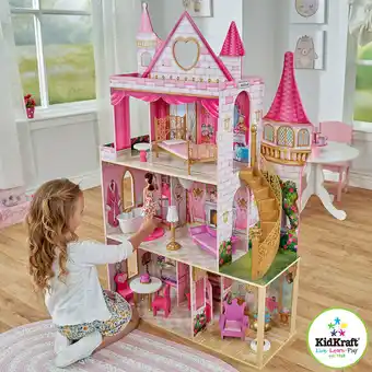 Costco KidKraft 52 Inch (133.6cm) Rose Garden Castle with Lights, Sounds & 16 Furniture Accessories (3+ Years) offer