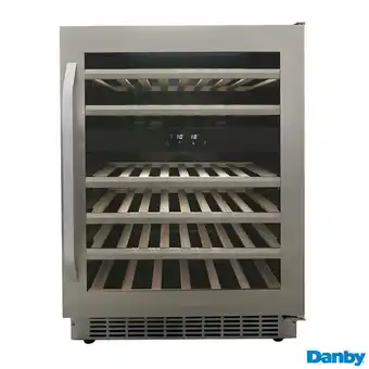 Costco Danby DWC134KD1BSS, 46 Bottle Freestanding, Dual Zone Wine Cooler in Stainless Steel offer