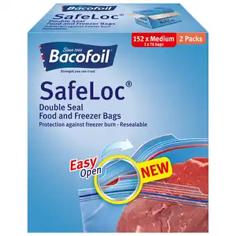Costco Bacofoil Safeloc® Food and Freezer Medium Bags,152 Pack offer