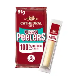 Iceland Cathedral City Cheese Peelers 3 Snacks 81g offer