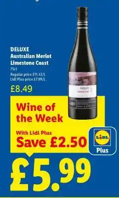 Lidl DELUXE Australian Merlot Limestone Coast offer