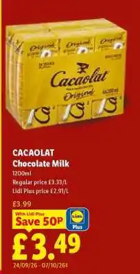 Lidl CACAOLAT Chocolate Milk offer