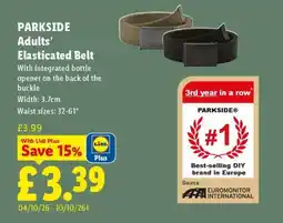 Lidl PARKSIDE Adults’ Elasticated Belt offer