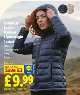 Lidl ESMARA Ladies’ Padded Lightweight Jacket offer