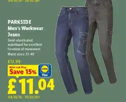 Lidl Parkside Men's Workwear Jeans offer