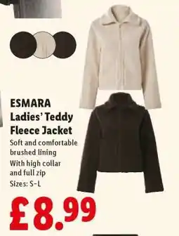 Lidl ESMARA Ladies’ Teddy Fleece Jacket offer