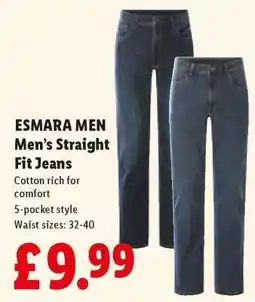 Lidl ESMARA MEN Men's Straight Fit Jeans offer
