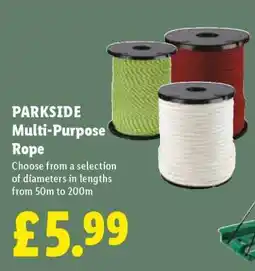 Lidl Parkside Multi-Purpose Rope offer