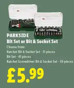 Lidl PARKSIDE Bit Set or Bit & Socket Set offer