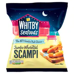 Iceland Whitby Seafoods Jumbo Wholetail Scampi 200g offer