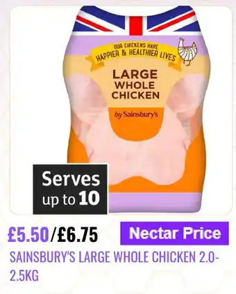Sainsbury's large whole chicken