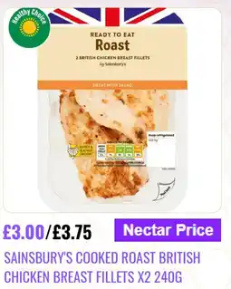 Sainsbury's Sainsbury's cooked roast british chicken breast fillets x2 offer