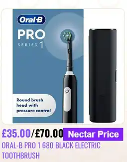 Sainsbury's Oral-B Pro 1 680 Black Electric Toothbrush offer