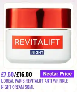 Sainsbury's L'oreal Paris Revitalift Anti Wrinkle Night Cream offer