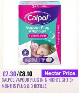 Sainsbury's Calpol vapour plug in & nightlight 3+ months plug & 3 refills offer