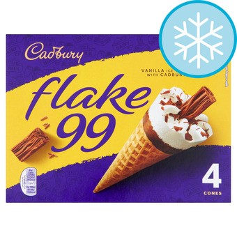 Tesco Cadbury Flake 99 Cones 4 X 125Ml offer