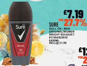 Bestway Sure roll on - men original/women bright bouquet offer