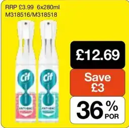 Booker Wholesale Cif antibacterial spray offer