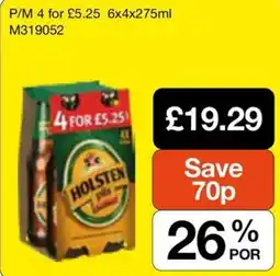Booker Wholesale Holsten pils offer