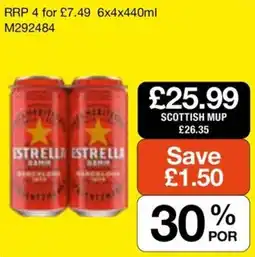 Booker Wholesale Estrella Damm offer