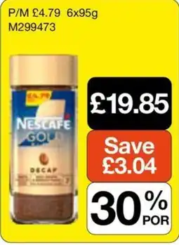 Booker Wholesale Nescafe gold decaf offer