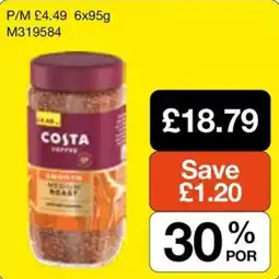 Booker Wholesale Costa coffee smooth medium roast offer