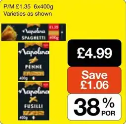 Booker Wholesale Napolina spaghetti offer