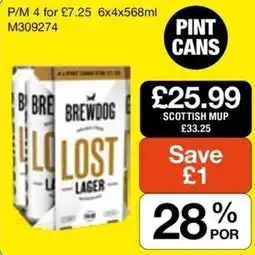 Booker Wholesale Brewdog lost lager offer
