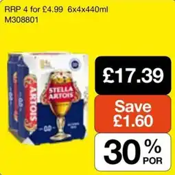 Booker Wholesale Stella Artois offer