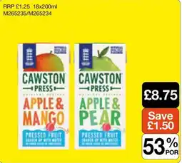 Booker Wholesale Cawston Press apple & mango offer