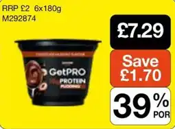 Booker Wholesale Getpro protein pudding offer