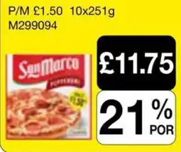 Booker Wholesale San Marco pizza offer