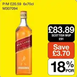 Booker Wholesale Johnnie Walker red label offer